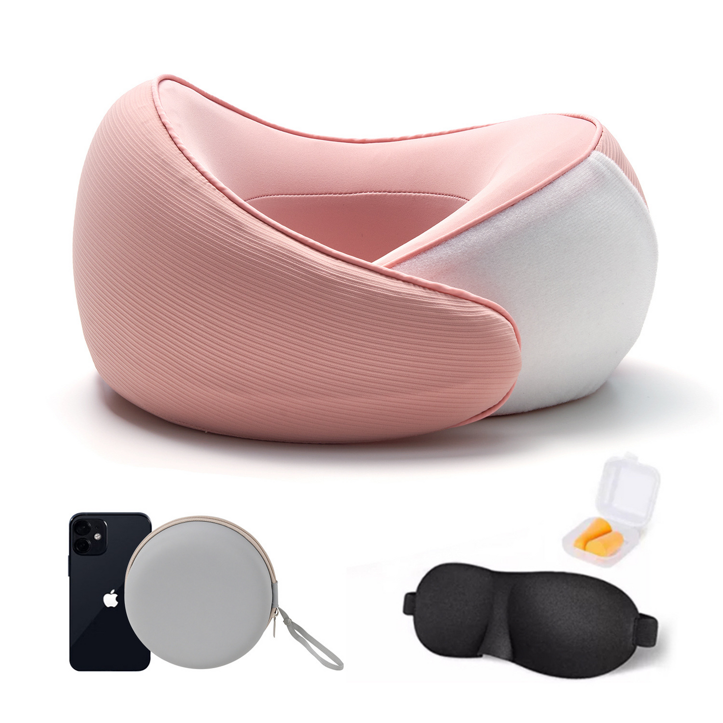 Memory Foam U-Shaped Neck Pillow with Storage Box – Slow Rebound Travel Pillow