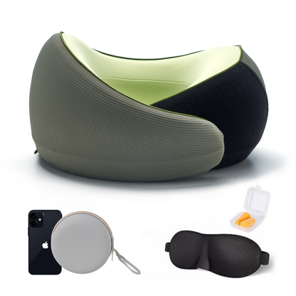 Memory Foam U-Shaped Neck Pillow with Storage Box – Slow Rebound Travel Pillow