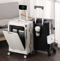 PackVoyage Smart Carry-On Luggage in white and black