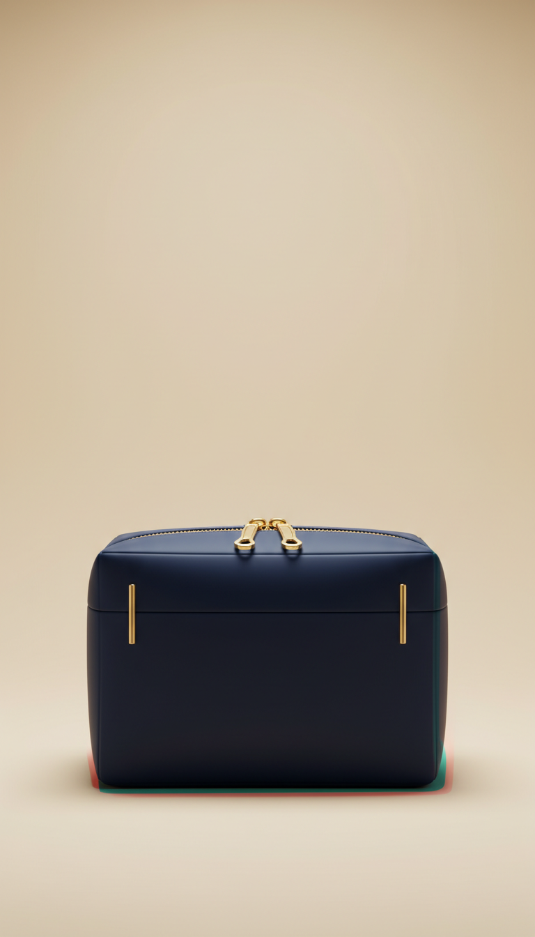 Zippered Toiletry Organizer Gold Accents